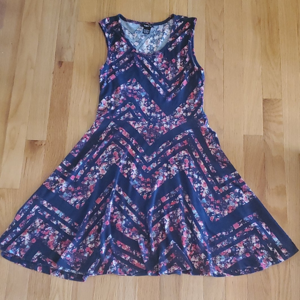 Rue21 Navy Floral Patterned Casual Dress